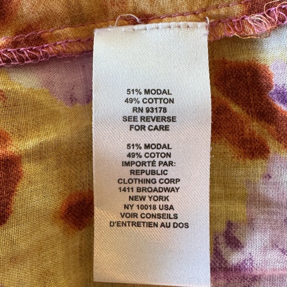 ELIE Elie Tahari orange purple top button front small - Picture 9 of 10